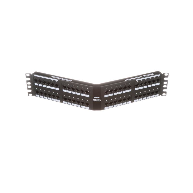 Patch Panels PANDUIT PANDUIT DPA48688TGY DPA48688TGY | Patch Panel CAT6, 48 puertos, 2UR angulado, Incluye Jacks, Terminación 11