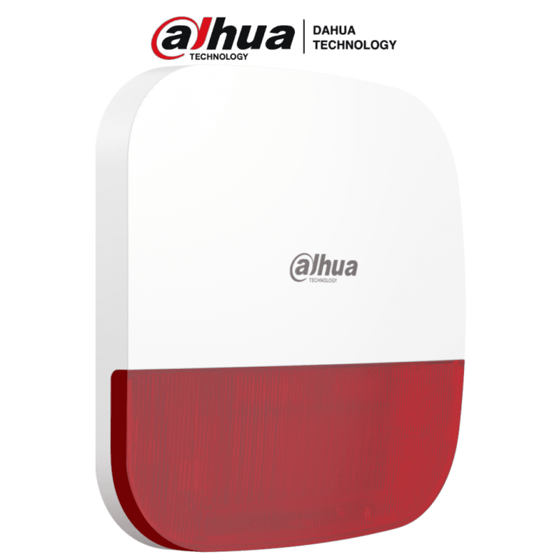 DHI-ARA13-W2(915R) | DAHUA - Sirena Inalámbrica para Exterior con Estrobo Rojo, Frecuencia 915 MHz, 110dB