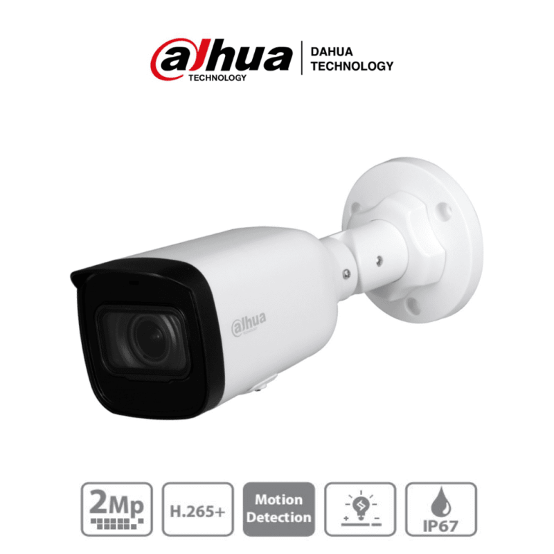 DH-IPC-HFW1230T1N-ZS | DAHUA - Camara IP Bullet de 2 Megapixeles/ Lente Motorizado de 2.8 a 12mm/ H.265+/ IR de 50 Mts/ IP67/