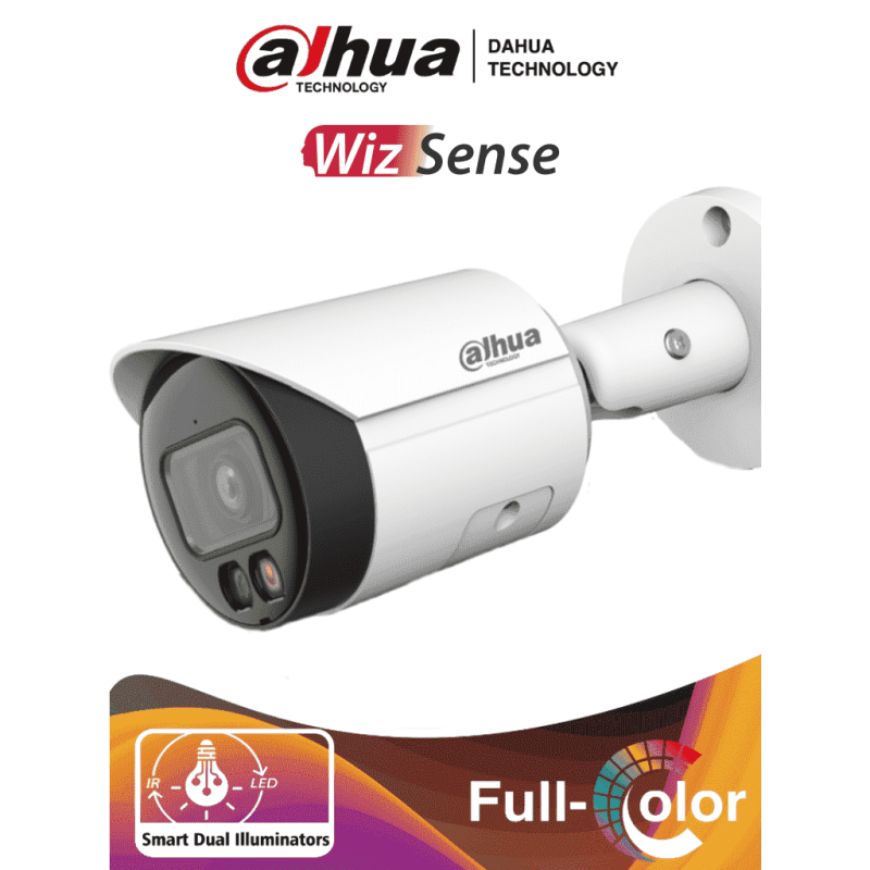 DH-IPC-HFW2249S-S-IL | DAHUA - Camara Bullet IP 2 Megapixeles/ Iluminador Dual Inteligente+Full Color/ WizSense/ Lente de 2.8m