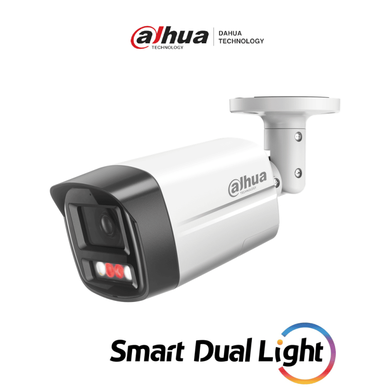 DH-IPC-HFW2249TL-S-PV | DAHUA - Cámara Bullet IP de 2MP ofrece Iluminación Dual Inteligente, disuasión activa y SMD Plus. Con