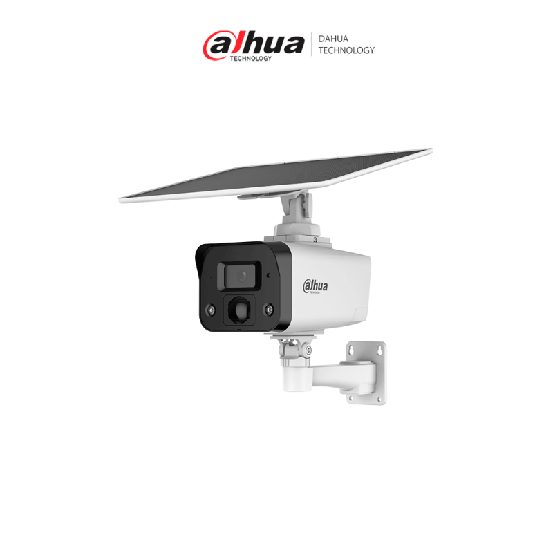 DH-IPC-HFW2441DG-4G-SP-B | DAHUA - Cámara IP bullet 4G 4MP/panel solar/Batería/ SMD/ Sirena y luz de disuasión activa/Audio bi