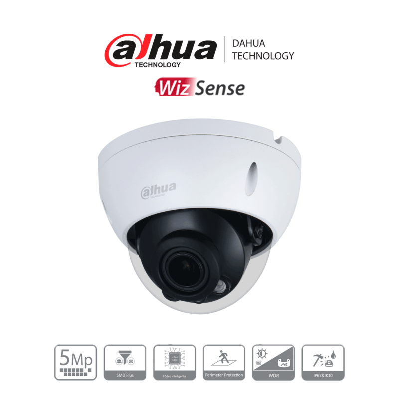 DH-IPC-HDBW2541R-ZAS | DAHUA - Domo Antivandalico de 5 Megapixeles/ Lente Motorizado de 2.7-13.5/ WizSense/ IR de 40 Metros/ R