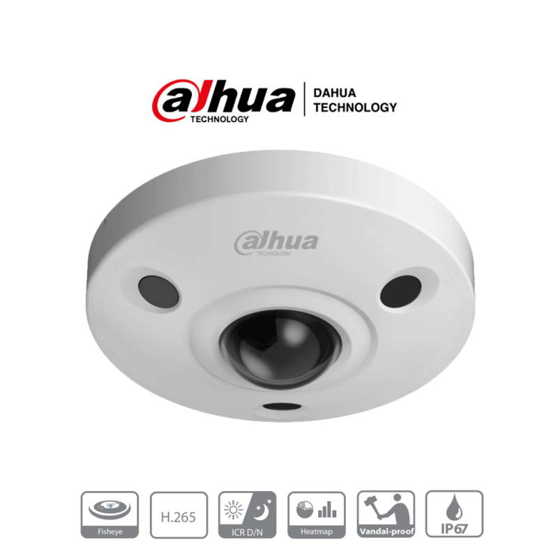 DH-IPC-EBW81230N | DAHUA - Camara IP Domo Fisheye Antivandalica 4K/ 12 Megapixeles/ Vision 360 grados/ H265/ Audio/ IP67/ IK10
