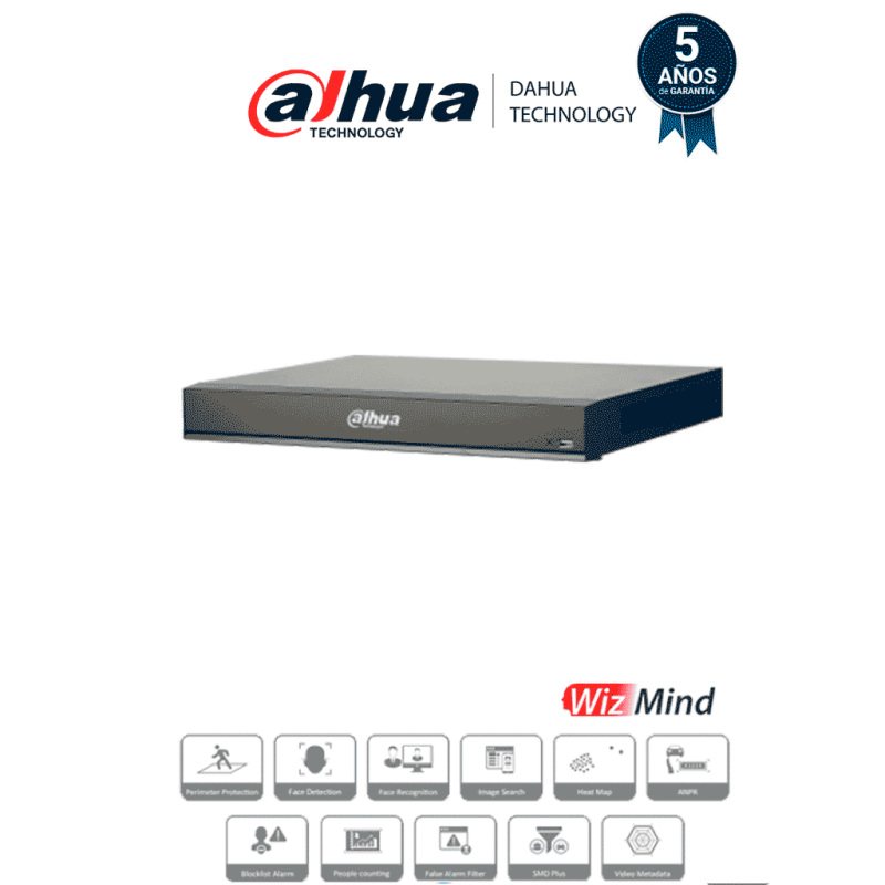 DHI-NVR5216-16P-I/L | DAHUA - NVR de 16 Canales 4k/ WizMind/ 16 Puertos PoE/ H.265+