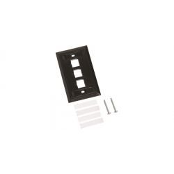 Face Plate COMMSCOPE COMMSCOPE 108168527 M13L-003 | 108168527 | Faceplate para tres puertos, tipo L, color negro - COMMSCOPE.