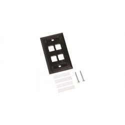 Face Plate COMMSCOPE COMMSCOPE 108168568 M14L-003 | 108168568 | Faceplate para cuatro puertos, tipo L, color Negro - COMMSCOPE.