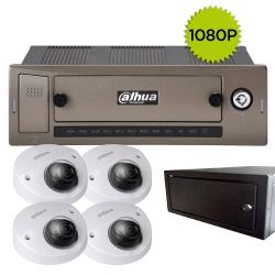 DVR DAHUA DAHUA KTMOV-MCVR-4CGDV KTMOV-MCVR-4CGDV | Kit 4ch DVRGPS/3G/Wifi con 4 Cámaras Domo 1080P 3.6m IR 20m IK10 1 Gabinete
