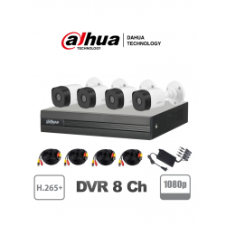 DVR DAHUA DAHUA COOPER XVR1B08KIT4C COOPER XVR1B08KIT4C | DAHUA Kit 8 Canales 2 Megapíxeles, 4 Cámaras B1a21 1080p, DVR de 8 Ca