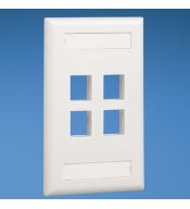 Face Plate PANDUIT PANDUIT NK4FIWY NK4FIWY | Face plate p/ 4 insertos, universal Keystone, hueso, NetKey PANDUIT