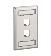 Face Plate PANDUIT PANDUIT CFPL2SY CFPL2SY | Faceplate de acero inoxidable Mini-Com, 2 módulos, Panduit