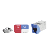 Jacks & Plug SIEMON SIEMON Z6A-S06B Z6A-S06B|Jack Z-MAX Cat6A, Blindado, híbrido en Placa de Pared (Plano y Angulado), Azul, Ver