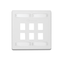 10GMX-FPD06-02| Placa de Pared Doble Modular 10G MAX de 6 Salidas, Color Blanco - SIEMON