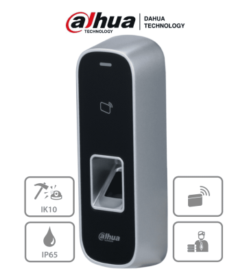 DHI-ASI1202M-D | DAHUA - Control de Acceso Antivandálico para Exterior para 3,000 Huellas, 30,000 Tarjetas ID, 150,000 Registr