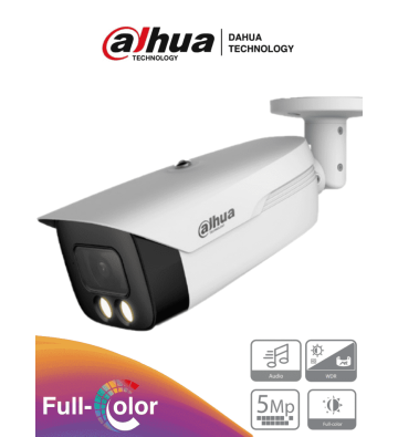 DH-HAC-HFW1509MHN-A-LED-0360B-S2 | DAHUA - Cámara Bullet Full Color de 5 MP con lente de 3.6 mm y micrófono integrado.