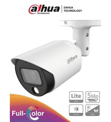 DH-HAC-HFW1509TN-LED | DAHUA - Camara Bullet Full Color de 5 Megapixeles/ Lente de 2.8mm/ 112 Grados de Apertura/ Leds para 20