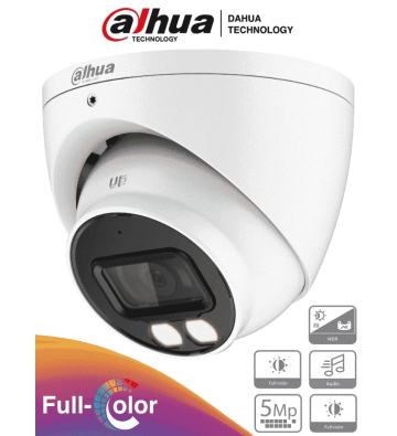 DH-HAC-HDW1509TN-A-LED-0360B | DAHUA - Cámara Domo Full Color de 5 MP con lente de 3.6 mm y micrófono integrado.