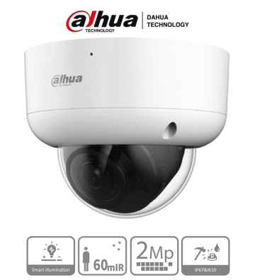 DH-HAC-HDBW1200RAN-Z | DAHUA - Camara Domo Antivandalica de 2 Megapixeles/ Lente Motorizado de 2.7mm a 12mm/ Super Adapt/ IR d