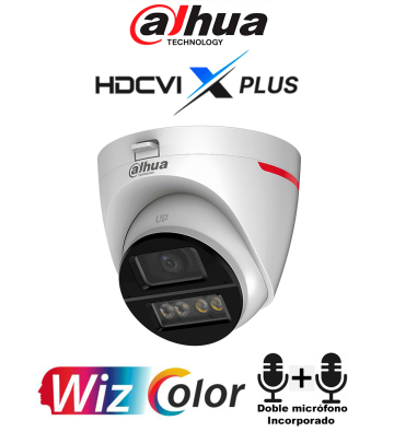 DH-HAC-HDW1549XN-A-PRO | DAHUA - Cámara Domo 5MP WizColor/Imagen 24 Horas a Color/Corrección de Imagen Mediante IA/ Iluminador