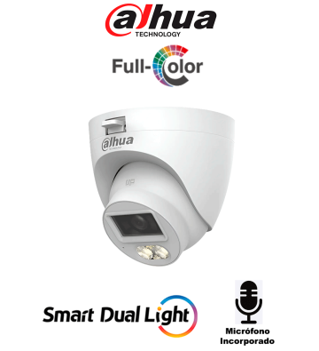 DH-HAC-HDW1801TLQN-IL-A-S3 | DAHUA - Cámara Domo 4K/ HDCVI X PLUS/ Iluminador Dual Inteligente/ Micrófono Incorporado/ Angulo