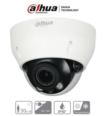 DH-HAC-D3A21N-VF-2712 | DAHUA - Cámara Domo Varifocal de 2 Megapixeles/ Lente de 2.7 a 12mm/ IR de 30 Mts/ IP67/ DWDR/ BLC/ HC