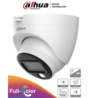 DH-HAC-HDW1509TLQN-A-LED-0360B-S2 | DAHUA - Cámara Domo Full Color de 5 MP con micrófono integrado y lente de 3.6 mm con 88 gr