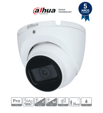 DH-HAC-HDW2501TLMN-A | DAHUA - Cámara Domo 5MP, Serie Pro con lente de 2.8mm y ángulo de 111 grados