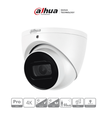 DH-HAC-HDW2802TN-A | DAHUA - Cámara Domo EyeBall 4K Starlight de 8MP, lente de 2.8 mm, IR de 50m, WDR real 120 dB, IP67.