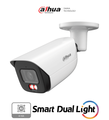 DH-IPC-HFW3249E-S-IL | DAHUA - Cámara IP Bullet de 2 MP/ WizSense/Iluminador dual/ Lente de 2.8 mm/ 107 grados de Apertura/ Mi