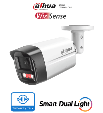 DH-IPC-HFW2549TL-S-PV | DAHUA - Cámara IP Bullet de 5 Megapixeles/ Iluminador Dual y Disuasión Activa/ Sirena y Estrobo/ Lente