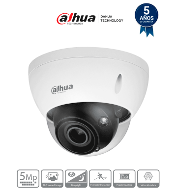 DH-IPC-HDBW5541E-ZE | DAHUA - Cámara IP Domo 5MP con WizMind y Lente Motorizado 2.7-13.5 mm, LED IR 40m, 114°, H.265+, Metadat