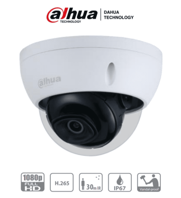 DH-IPC-HDBW1230EN-0280B-S4 | DAHUA - Cámara IP Domo Antivandalica de 2 Megapixeles/ Lente de 2.8 mm/ 104 Grados de Apertura/ M