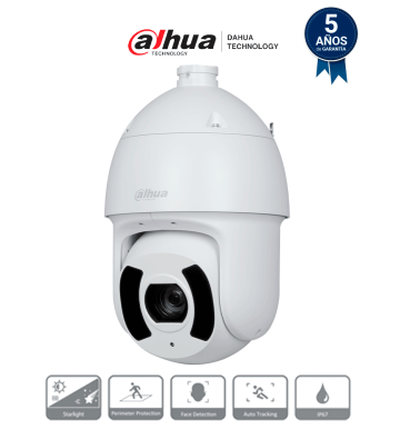 DH-SD6CE245GB-HNR | DAHUA - Cámara IP PTZ 2MP con WizSense, zoom óptico 45x, Starlight, IR 250m, Autotracking 3.0, SMD 4.0, de