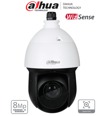 DH-SD49825GB-HNR | DAHUA - Cámara IP PTZ de 8 MP / WizSense/ 25x de Zoom óptico/ IR de 100 m/ H.265+