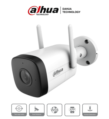 DH-IPC-HFW1230DT-STW | DAHUA - Cámara IP Bullet Wifi de 2 Megapixeles/ Lente de 2.8 mm/ 100 Grados de Apertura