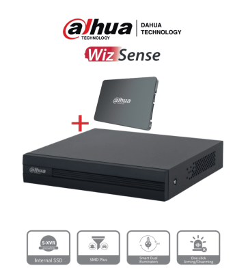 DH-XVR1B08-I-SSD | DAHUA - DVR de 8 canales 1080p Lite/ Con disco SSD de 512GB especial para Videovigilancia/ S-XVR Series/ Wi
