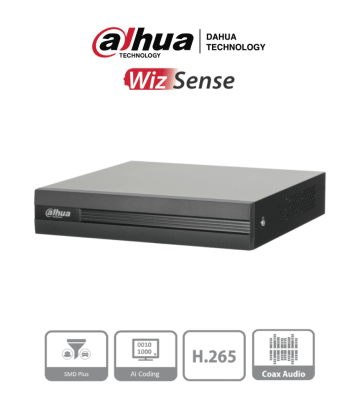 DH-XVR1B08H-I | DAHUA - DVR de 8 canales 5MP Lite con WizSense y H.265+. Soporta 8 canales + 4 IP, o hasta 12 canales IP.