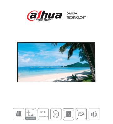 DHI-LM55-S400 | DAHUA - Pantalla 4K 55 pulgadas / Profesional para CCTV / Ultra HD / Panel nivel industrial / 24/7 / Brillo 45