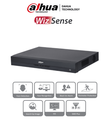 DHI-NVR2216-16P-I2 | DAHUA - NVR de 8 Megapixeles /16 Canales IP/ WizSense/ 4k Con IA/ 16 Puertos PoE