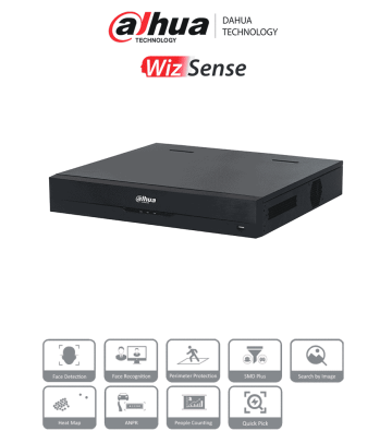 DHI-NVR4432-16P-EI | DAHUA - NVR de 8 Megapíxeles/ 4K WizSense/ 32 Canales IP/ 16 Puertos PoE/ 4 Bahías de Discos Duros/ Smart