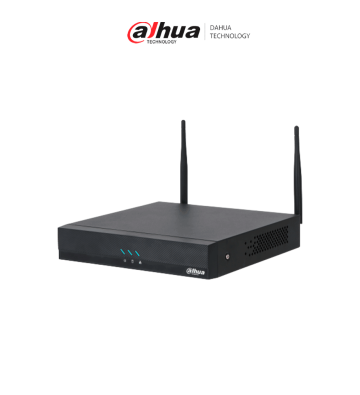 DHI-NVR2104HC-W | DAHUA - NVR WiFi de 16 MP/ 4 Canales IP/ H.265/ Salidas HDMI &VGA/ 1 Bahía de Disco Duro/ 1 E&S de Audio/ On