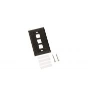 Face Plate COMMSCOPE COMMSCOPE 108168527 M13L-003 | 108168527 | Faceplate para tres puertos, tipo L, color negro - COMMSCOPE.