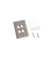 Face Plate COMMSCOPE COMMSCOPE 108168535 M14L-270 | 108168535 | Faceplate para cuatro puertos, tipo L, color gris - COMMSCOPE.