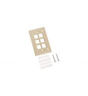 Face Plate COMMSCOPE COMMSCOPE 108168592 M16L-246 | 108168592 | Faceplate para seis puertos, tipo L, color marfil - COMMSCOPE.