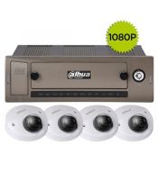 DVR DAHUA DAHUA KTMOV-MCVR-4C2MP KTMOV-MCVR-4C2MP | Kit 4ch DVR GPS/3G/Wifi con 4 Cámaras Domo 1080P 3.6m IR 20m IK10 1 Gabinet